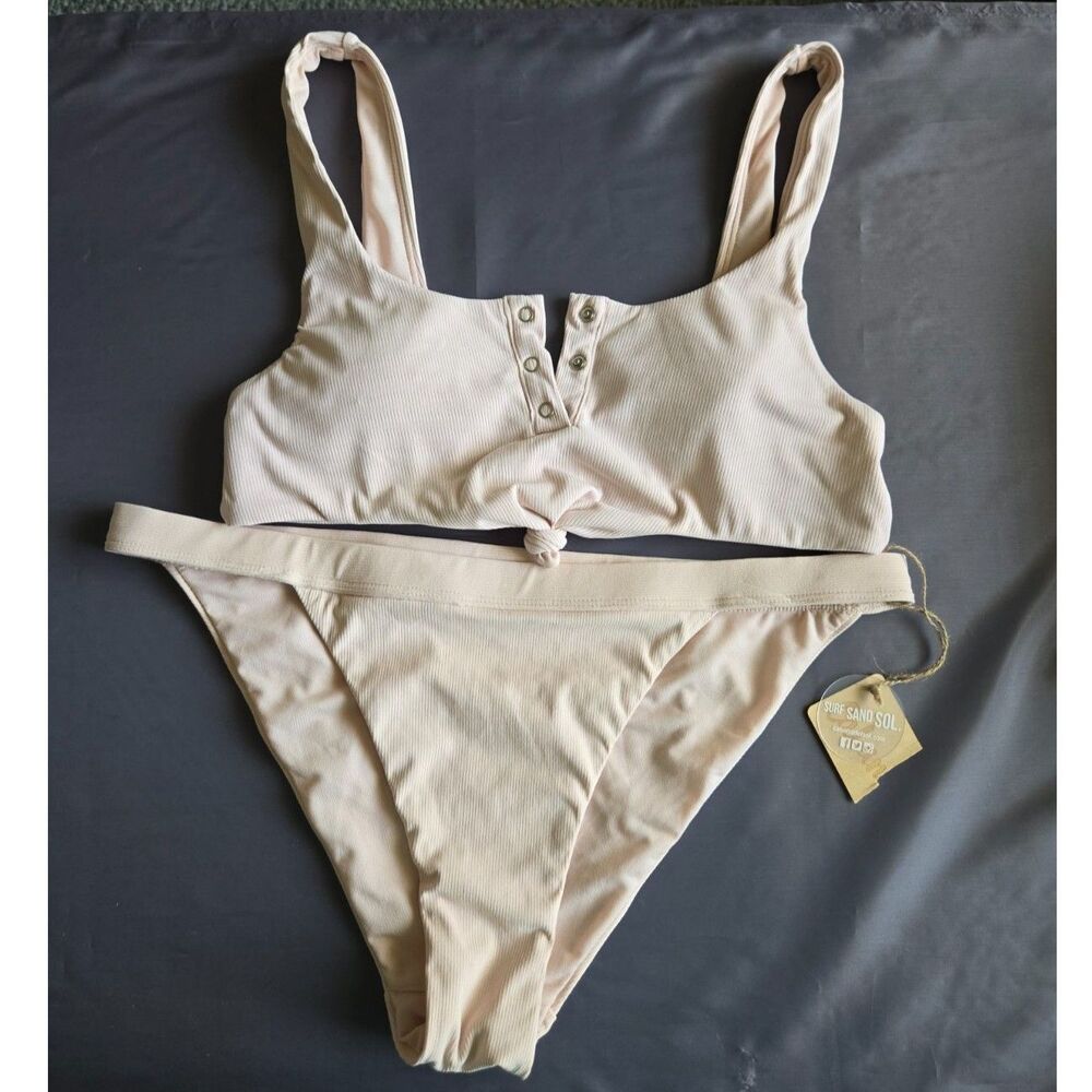 Cabana del Sol Light Beige Bikini NWT Size M
